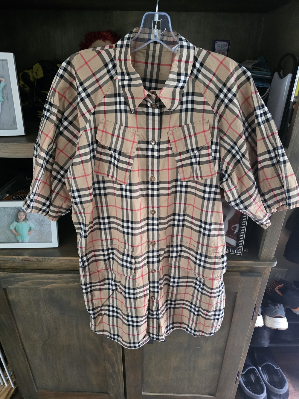 ✨ Authentic Burberry Vintage Check 4-Pocket Shirt Jacket